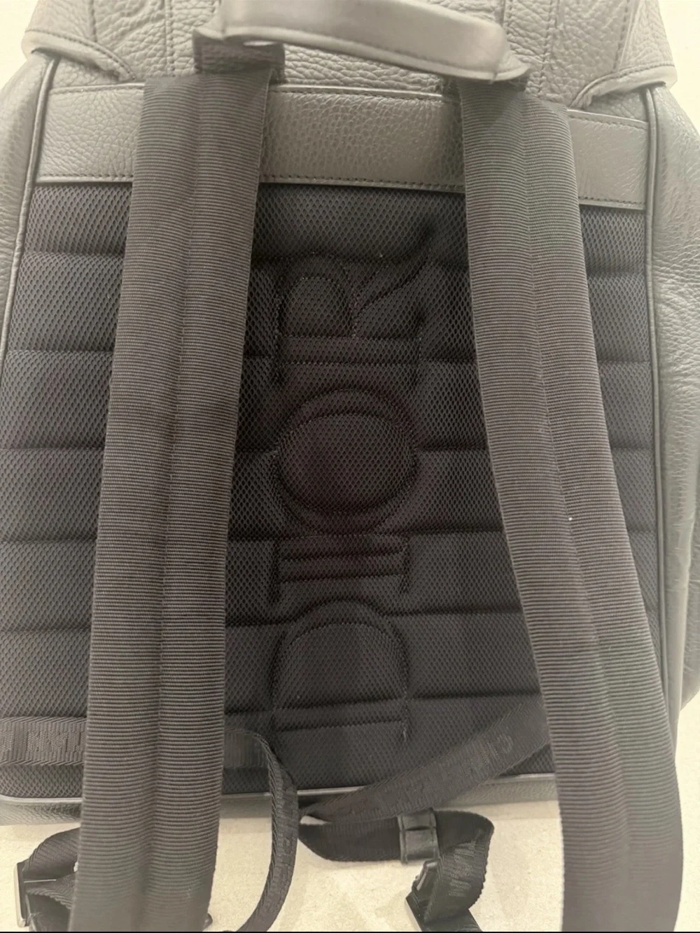 Dior Hit the Road Black Embossed Leather Men's Backpack